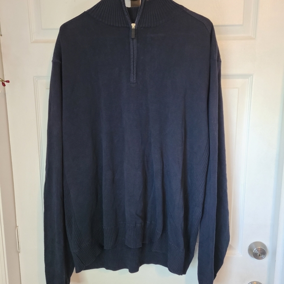 (1273) Oscar De La Renta Men's Quarter Zip Long Sleeve Sweater,  XXL, Black - Picture 4 of 12